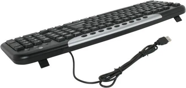 Alt view image 3 of 4 - Orange KBC2408SB Black 104 Normal Keys 9 Function Keys USB Wired Ergonomic Keyboard