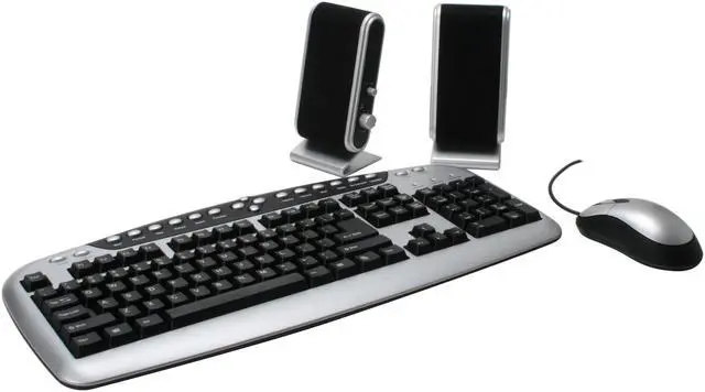 Main image of ARK WO-8302 Black/Silver 104 Normal Keys 20 Function Keys PS/2 Standard 3-in-1 Keyboard, Mouse and Speakers