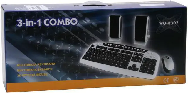 Alt view image 5 of 5 - ARK WO-8302 Black/Silver 104 Normal Keys 20 Function Keys PS/2 Standard 3-in-1 Keyboard, Mouse and Speakers