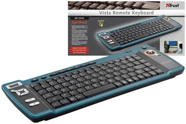 Alt view image 7 of 7 - Trust 14909 Black 88 Normal Keys 16 Function Keys 2.4 GHz Wireless Slim KB-2950 Vista Remote Keyboard
