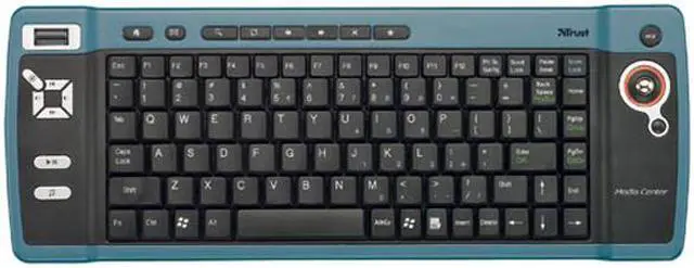 Alt view image 2 of 7 - Trust 14909 Black 88 Normal Keys 16 Function Keys 2.4 GHz Wireless Slim KB-2950 Vista Remote Keyboard