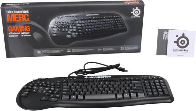 Alt view image 4 of 4 - SteelSeries Merc Black USB Wired Ergonomic Gaming Keyboard