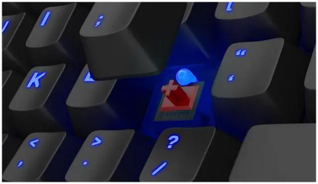 Alt view image 9 of 9 - Steelseries Apex M500 Mechanical Gaming Keyboard with Cherry MX Red Switches and Blue LED