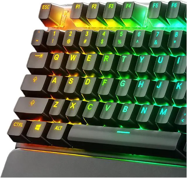 Alt view image 4 of 10 - SteelSeries Apex 7 Mechanical Gaming Keyboard - OLED Smart Display - USB Passthrough and Media Controls - Tactile and Quiet - RGB Backlit