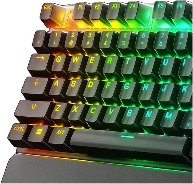 Alt view image 4 of 10 - SteelSeries Apex 7 Mechanical Gaming Keyboard - OLED Smart Display - USB Passthrough and Media Controls - Tactile and Clicky - RGB Backlit