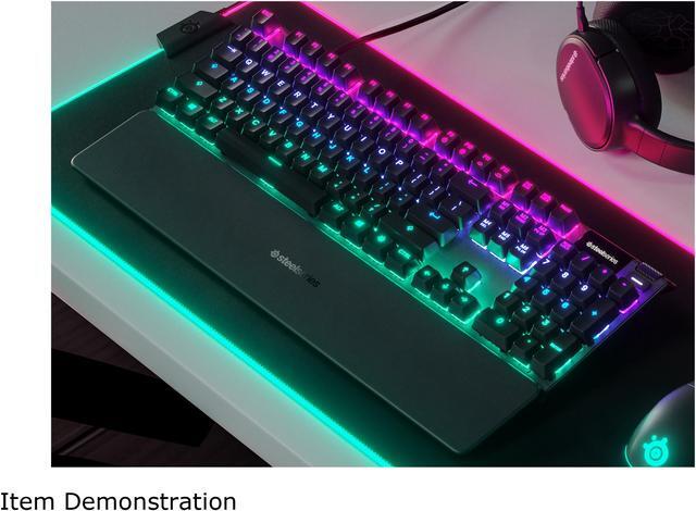 Alt view image 7 of 9 - SteelSeries Apex 5 Hybrid Mechanical Gaming Keyboard – Per-Key RGB Illumination – Aircraft Grade Aluminum Alloy Frame – OLED Smart Display (Hybrid Blue Switch)