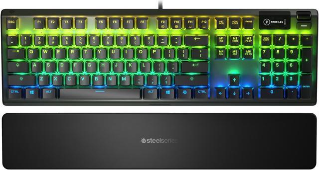 SteelSeries Apex 5 Hybrid Mechanical Gaming Keyboard – Per-Key RGB  Illumination – Aircraft Grade Aluminum Alloy Frame – OLED Smart Display  (Hybrid Blue Switch) 