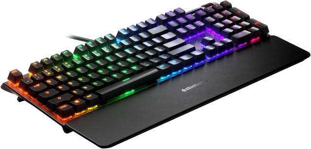 Alt view image 2 of 9 - SteelSeries Apex 5 Hybrid Mechanical Gaming Keyboard – Per-Key RGB Illumination – Aircraft Grade Aluminum Alloy Frame – OLED Smart Display (Hybrid Blue Switch)