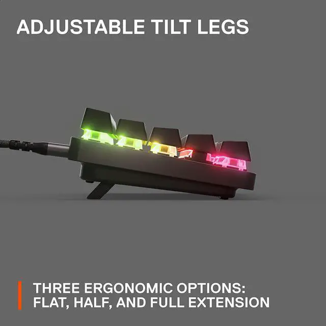 Alt view image 10 of 10 - SteelSeries Apex Pro Mini HyperMagnetic Gaming Keyboard – Adjustable Actuation Switches, Compact 60% Form Factor, RGB, PBT Keycaps, USB-C?