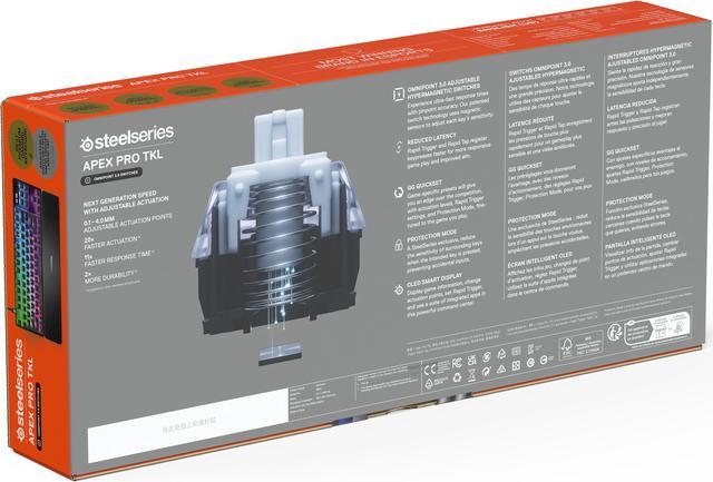 Alt view image 8 of 13 - SteelSeries Apex Pro TKL Gen 3 OmniPoint 3.0 HyperMagnetic Switches, Adjustable Actuation, Rapid Trigger, Game-Ready Presets, Protection Mode, Rapid Tap/SOCD, OLED, RGB, PBT Keycaps, USB-C
