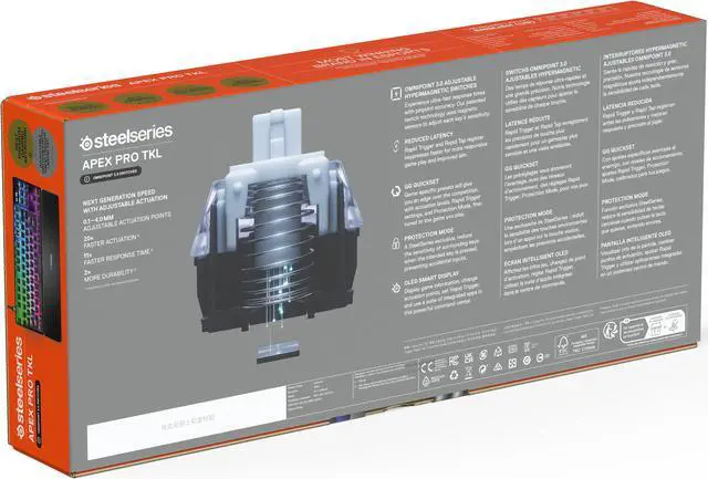 Alt view image 6 of 11 - SteelSeries Apex Pro TKL Wireless Gen 3 OmniPoint 3.0 HyperMagnetic Switches, Adjustable Actuation, Rapid Trigger, Game-Ready Presets, Protection Mode, Rapid Tap/SOCD, Dual Wireless, OLED