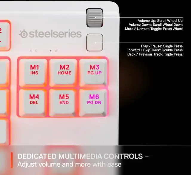 Alt view image 6 of 6 - SteelSeries Apex 3 TKL RGB Gaming Keyboard — Tenkeyless Compact Form Factor — 8-Zone RGB Illumination — Water and Dust Resistant — Whisper-Quiet Gaming Switch