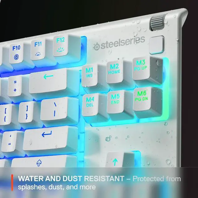 Alt view image 7 of 6 - SteelSeries Apex 3 TKL RGB Gaming Keyboard — Tenkeyless Compact Form Factor — 8-Zone RGB Illumination — Water and Dust Resistant — Whisper-Quiet Gaming Switch
