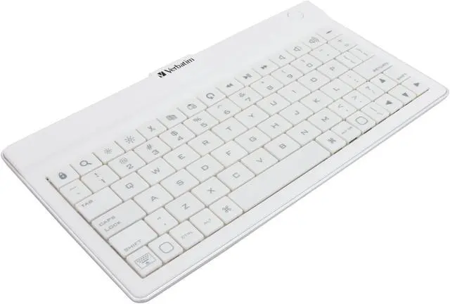 Main image of Verbatim 97754 White Bluetooth Wireless Ultra-Slim Keyboard for iPhone, iPod Touch, iPad, iPad2 and Other Tablets