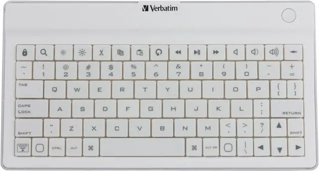 Alt view image 2 of 4 - Verbatim 97754 White Bluetooth Wireless Ultra-Slim Keyboard for iPhone, iPod Touch, iPad, iPad2 and Other Tablets