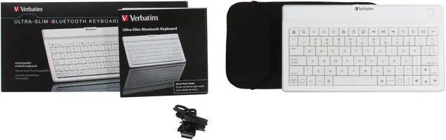 Alt view image 4 of 4 - Verbatim 97754 White Bluetooth Wireless Ultra-Slim Keyboard for iPhone, iPod Touch, iPad, iPad2 and Other Tablets