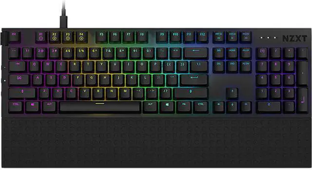 Main image of NZXT Function Mechanical Keyboard - KB-1FSUS-BR - PC Gaming Mechanical Keyboard - MX Compatible Switches - Hot Swappable Key Switch Sockets - Linear RGB Switches - Durable Aluminum Top Plate - Black