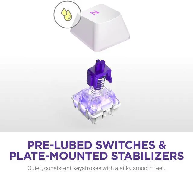 Alt view image 6 of 18 - NZXT Function 2 Optical Gaming Keyboard, Linear optical switches, 8,000 Hz polling rate, Doubleshot PBT keycaps, Hot-swappable, White