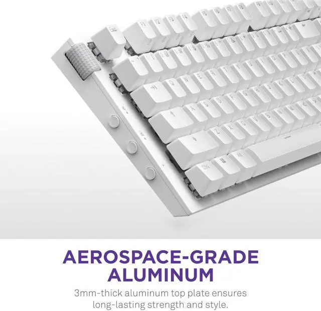 Alt view image 8 of 18 - NZXT Function 2 Optical Gaming Keyboard, Linear optical switches, 8,000 Hz polling rate, Doubleshot PBT keycaps, Hot-swappable, White