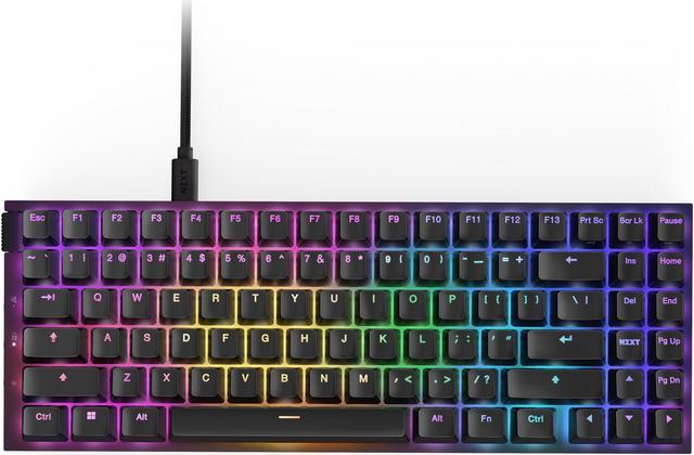 NZXT Function 2 MINITKL Optical Gaming Keyboard, Linear optical switches,  8,000 Hz polling rate, Doubleshot PBT keycaps, Hot-swappable, Black