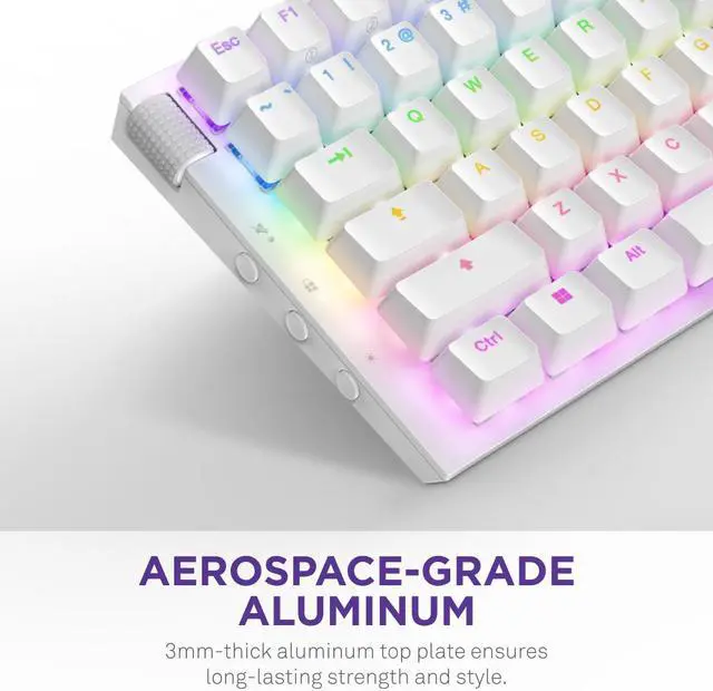 Alt view image 9 of 18 - NZXT Function 2 MINITKL Optical Gaming Keyboard, Linear optical switches, 8,000 Hz polling rate, Doubleshot PBT keycaps, Hot-swappable, White