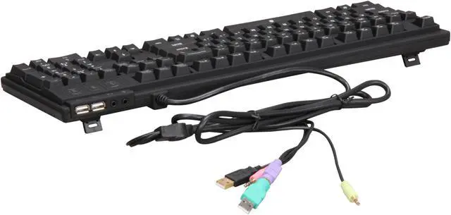 Alt view image 3 of 4 - QUMAX Xarmor U9Plus Mechanical Gaming Keyboard with USB Hub and Audio Jack