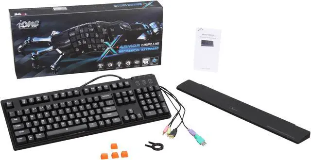 Alt view image 4 of 4 - QUMAX Xarmor U9Plus Mechanical Gaming Keyboard with USB Hub and Audio Jack