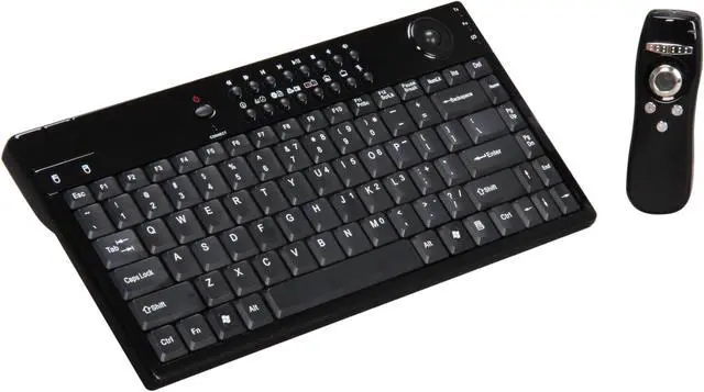 Main image of QUMAX Gemini-P29MT Black USB RF Wireless Mini MCE Keyboard with Trackball & Laser Presenter Combo