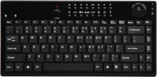 Alt view image 2 of 7 - QUMAX Gemini-P29MT Black USB RF Wireless Mini MCE Keyboard with Trackball & Laser Presenter Combo