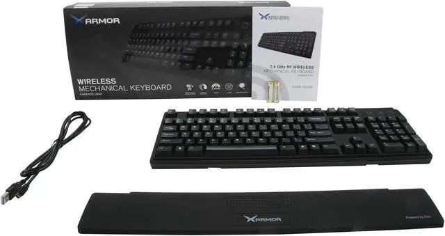 Alt view image 5 of 5 - QUMAX Xarmor U9W USB RF Wireless Standard Mechanical Keyboard with Cherry MX Brown Switches