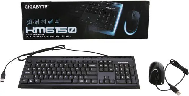 Alt view image 7 of 7 - GIGABYTE GK-KM6150 Black USB Wired Standard Multimedia Keyboard & Mouse Combo