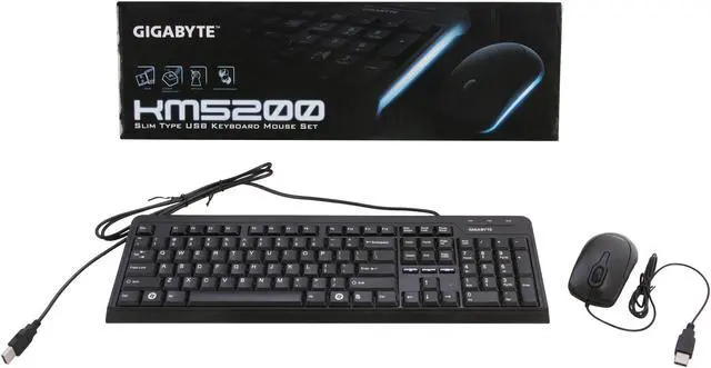Alt view image 7 of 7 - GIGABYTE GK-KM5200 Black USB Wired Standard Multimedia Keyboard & Mouse Combo