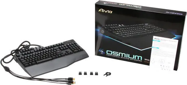 Alt view image 5 of 5 - Gigabyte Aivia Osmium Cherry Brown Mechanical Gaming Keyboard White Back-lit (GK-OSMIUM BRN)