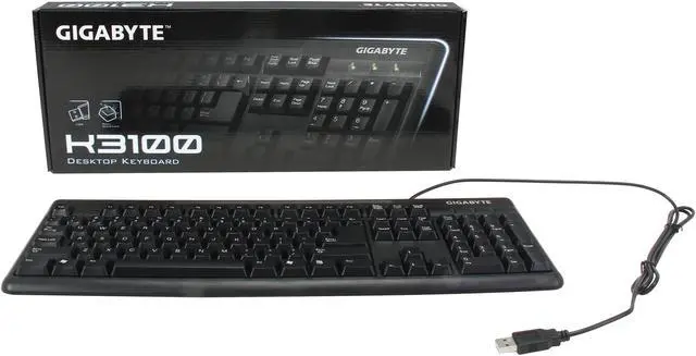 Alt view image 4 of 4 - GIGABYTE K3100 GK-K3100 Black 104 Normal Keys USB 2.0 Wired Standard Keyboard
