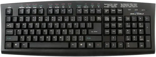 Alt view image 2 of 2 - SEAL SHIELD SSKSVMM107 Black 107 Normal Keys USB Wired Standard SILVER SEAL Meditech Magic Medical Grade Keyboard Dishwasher Safe & Antimicrobial