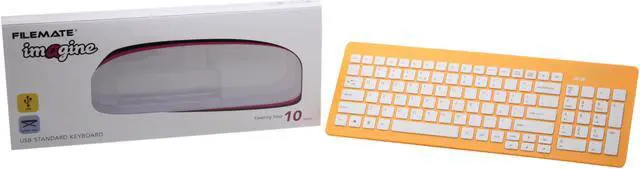 Alt view image 4 of 4 - Wintec FileMate Imagine K2210 Melon Yellow USB Wired Standard Keyboard