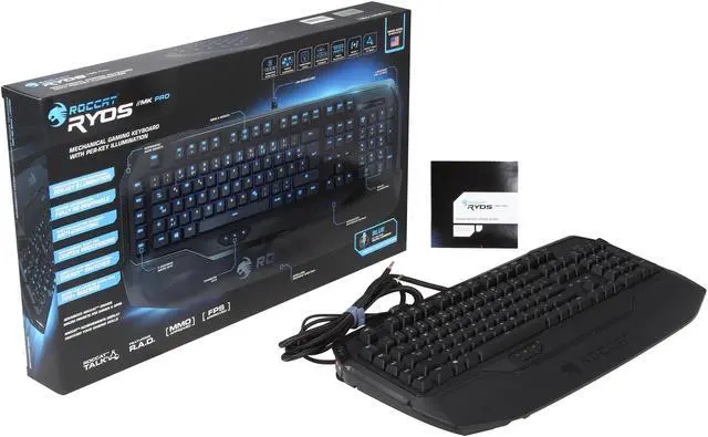 Alt view image 12 of 13 - ROCCAT ROC-12-851-BE Ryos MK Pro Mechanical Keyboard with Per-key Illumination - Blue Cherry MX Key Switch