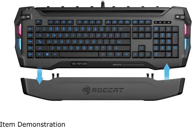 Alt view image 5 of 7 - ROCCAT SKELTR Smart Communication RGB Gaming Keyboard - Gray