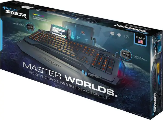 Alt view image 7 of 7 - ROCCAT SKELTR Smart Communication RGB Gaming Keyboard - Gray