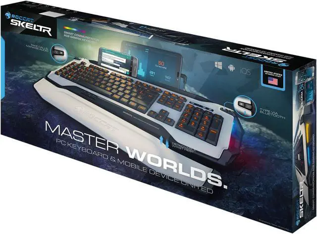 Alt view image 7 of 7 - ROCCAT SKELTR Smart Communication RGB Gaming Keyboard - White