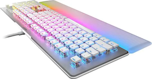 Alt view image 4 of 6 - Roccat Vulcan II Max Full-size Wired Keyboard with Optical Titan Switch, RGB Lighting, Aluminum Top Plate and Palm Rest - White ROC-12-023
