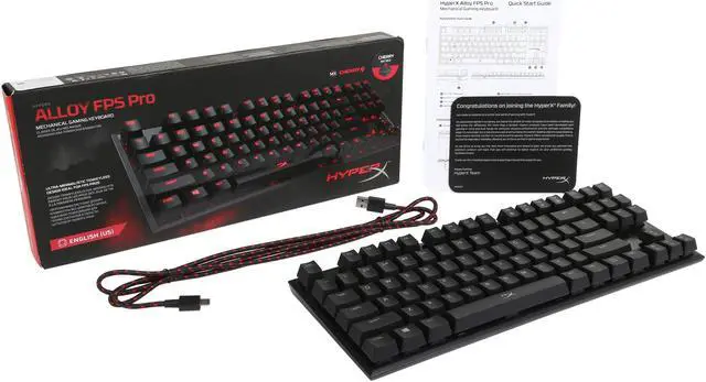 Alt view image 5 of 5 - HyperX Alloy FPS Pro Tenkeyless Mechanical Gaming Keyboard - Cherry MX Red, Red LED