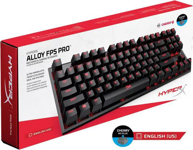 Alt view image 5 of 6 - HyperX Alloy FPS Pro Tenkeyless Mechanical Gaming Keyboard - Cherry MX Blue, Red LED