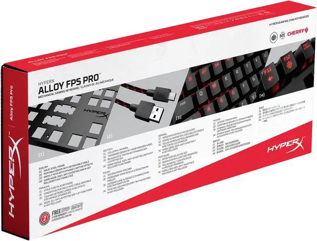Alt view image 6 of 6 - HyperX Alloy FPS Pro Tenkeyless Mechanical Gaming Keyboard - Cherry MX Blue, Red LED