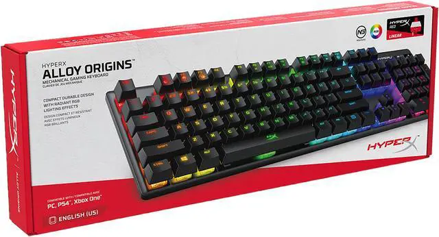Alt view image 6 of 7 - HyperX Alloy Origins Mechanical Gaming Keyboard, HyperX Red, US English Layout