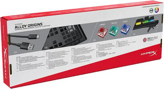 Alt view image 7 of 7 - HyperX Alloy Origins Mechanical Gaming Keyboard, HyperX Red, US English Layout