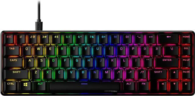 Alt view image 2 of 5 - HyperX 56R64AA Alloy Origins 65 - Mechanical Gaming Keyboard - HX Aqua (US Layout) Gaming Keyboard