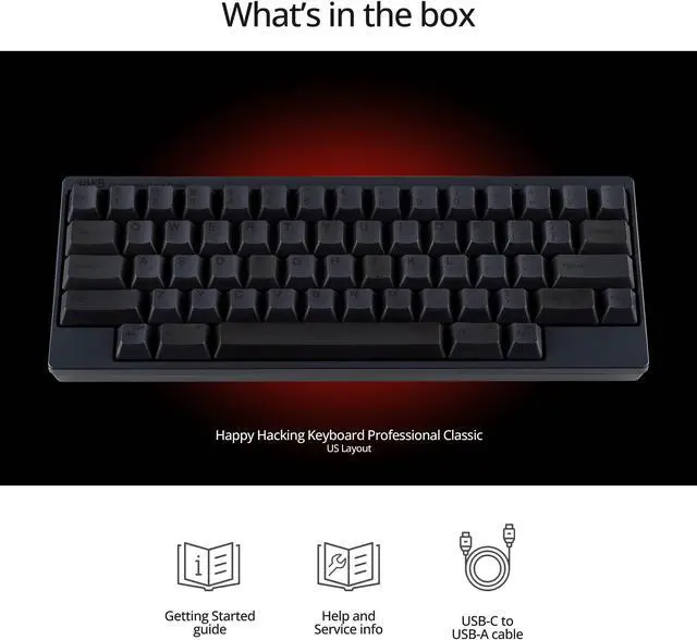Alt view image 9 of 9 - Happy Hacking Keyboard Professional Classic (Wired, USB, Mac, Windows, Charcoal, Printed) with 2 Year Advance Exchange Warranty CG01000-296401
