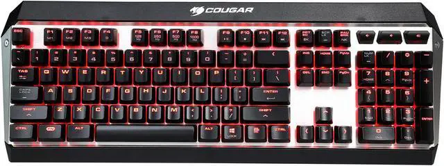 Alt view image 2 of 5 - COUGAR ATTACK X3 Premium Mechanical Gaming Keyboard with Aluminum Brushed Structure and Cherry Blue Switches