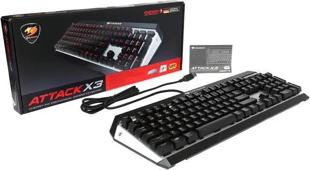 Alt view image 5 of 5 - COUGAR ATTACK X3 Premium Mechanical Gaming Keyboard with Aluminum Brushed Structure and Cherry Blue Switches